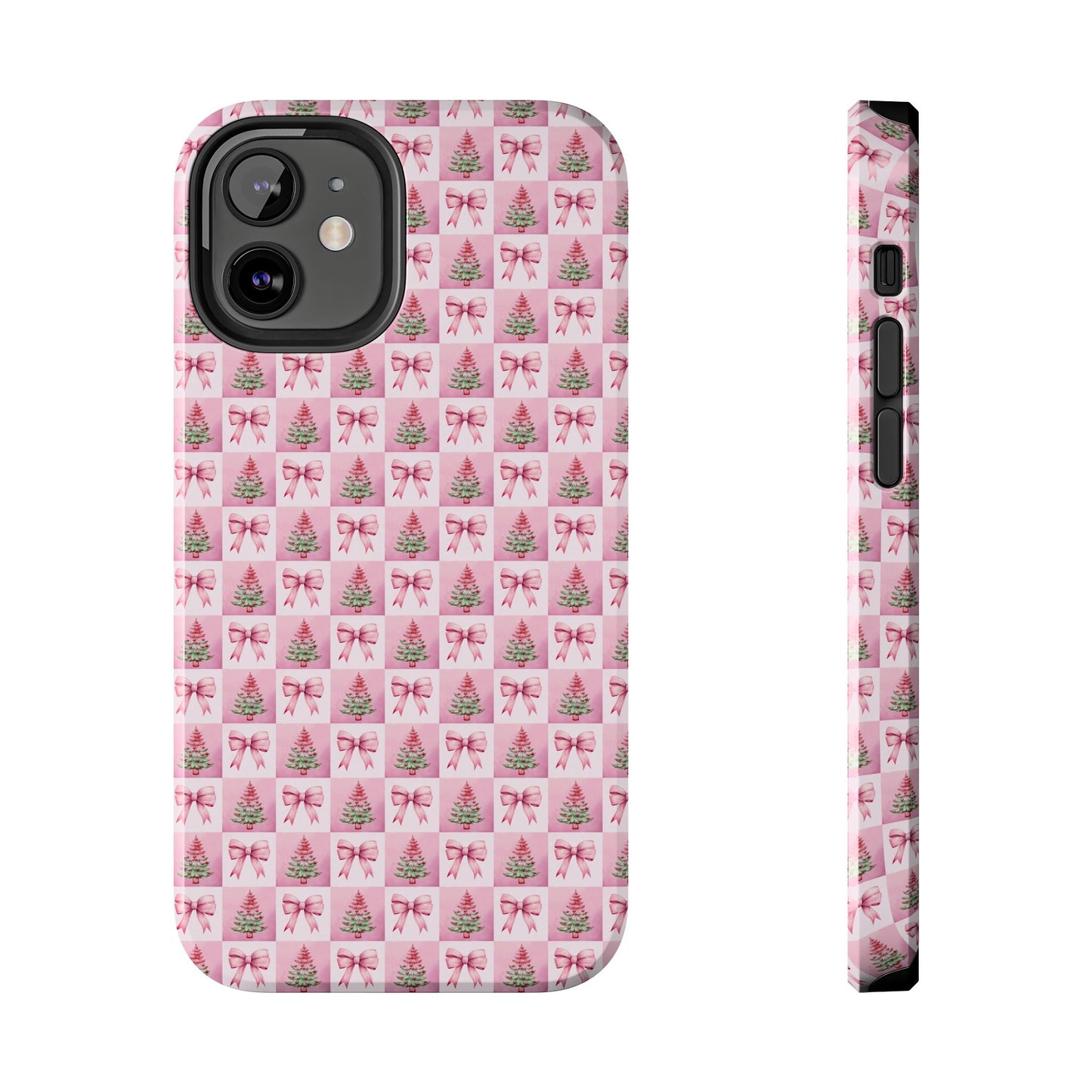 Pink Christmas Checkered -  Tough Phone Cases