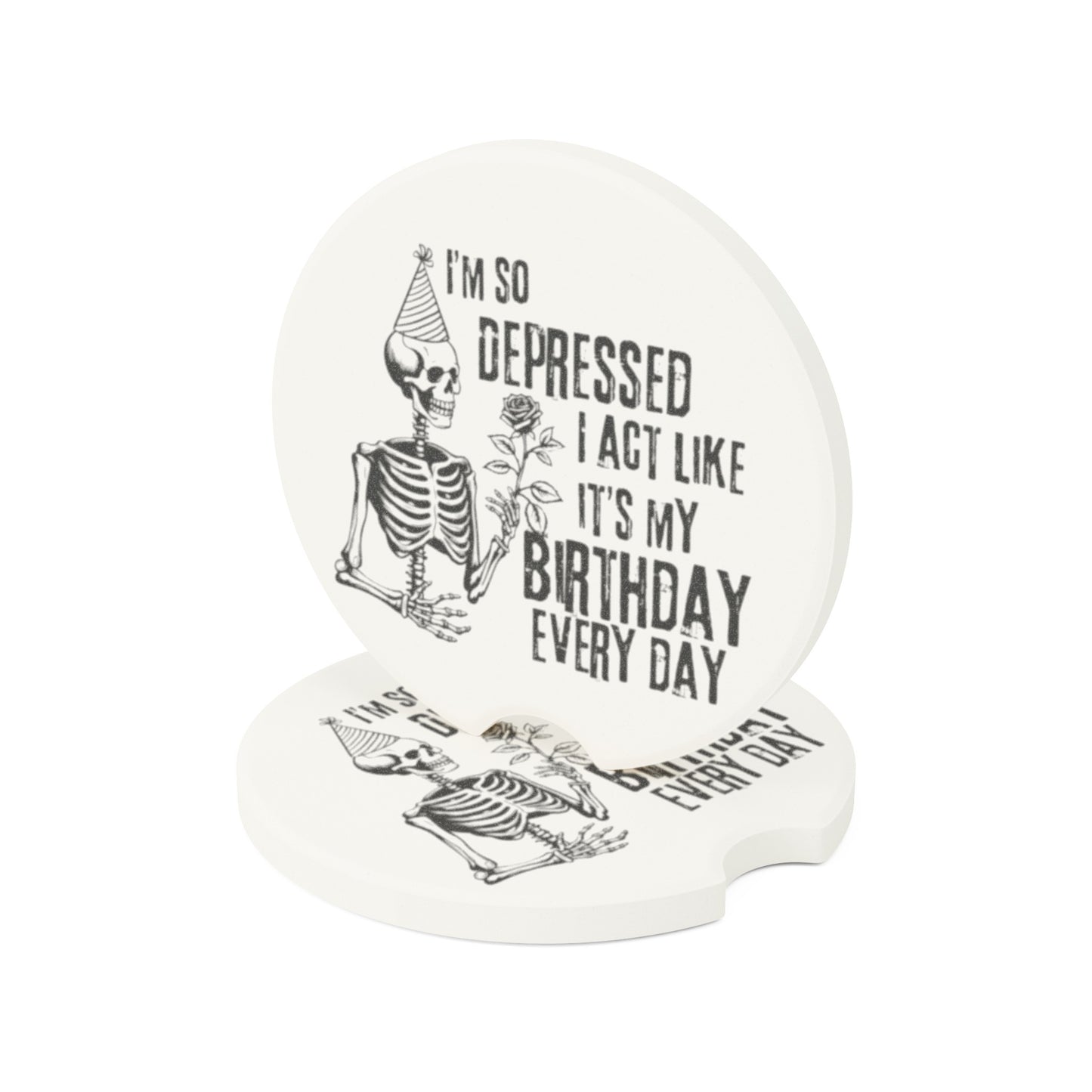 I'm So Depressed - Soapstone Car Coaster