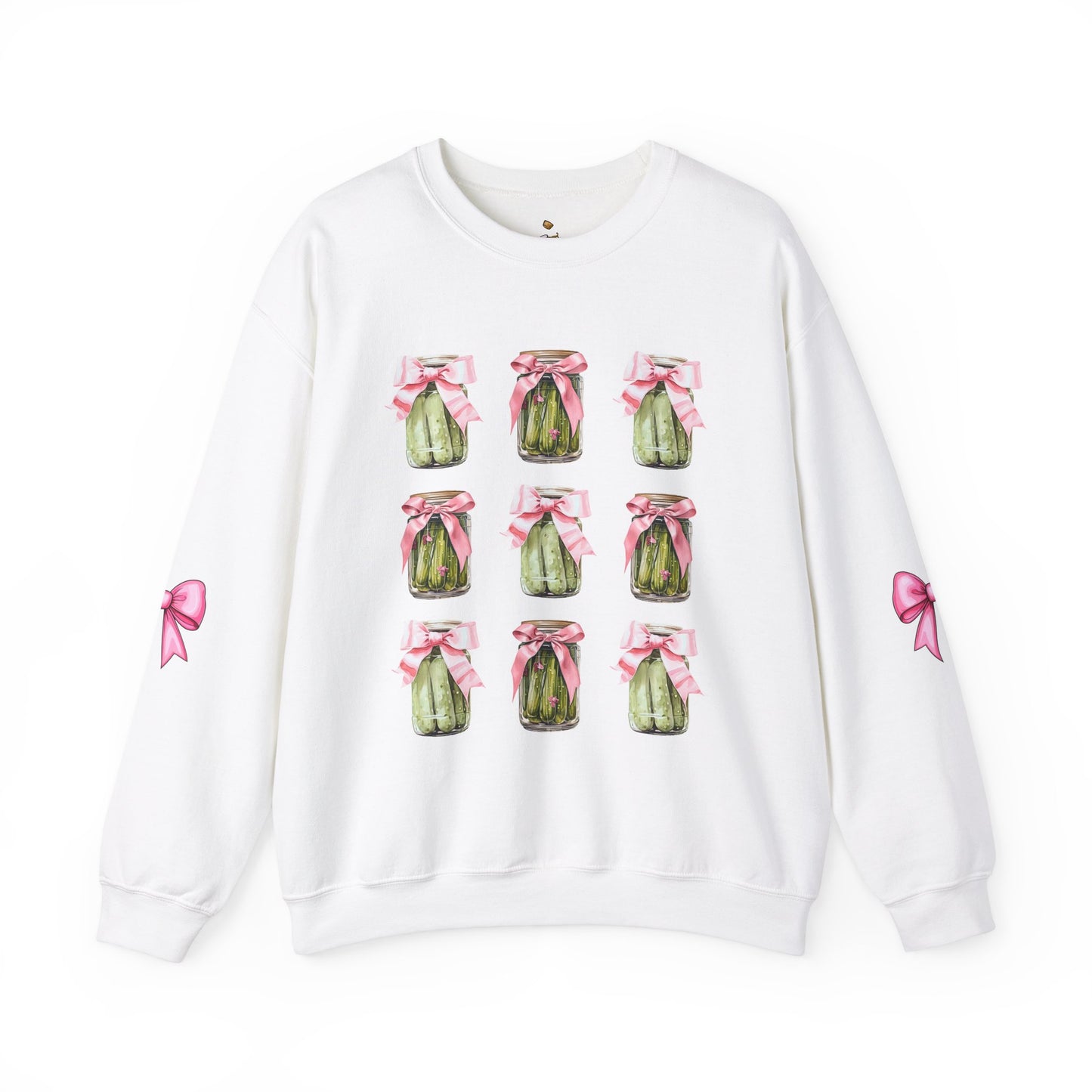 "Pretty Pickles" Pink Sweatshirt – Cute Aesthetic Pickle Jar Crewneck