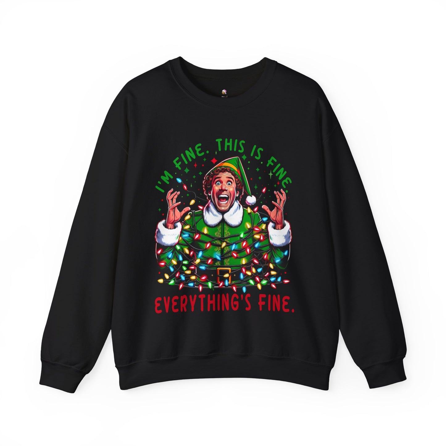 Everything is Fine Elf Christmas Sweatshirt