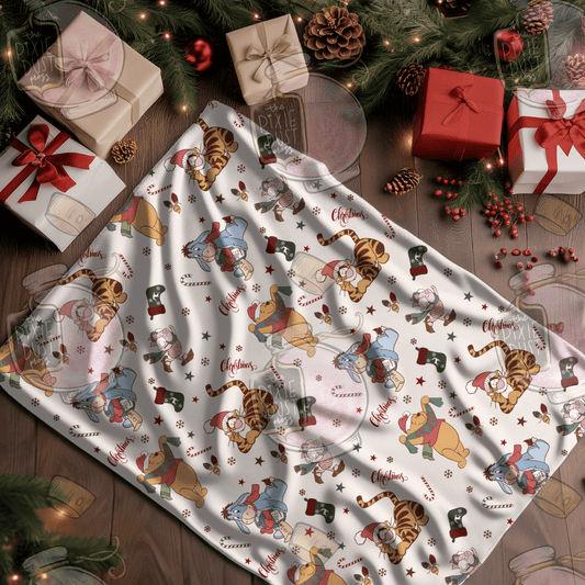 Hundred Acre Woods Christmas - Plush Christmas Blanket