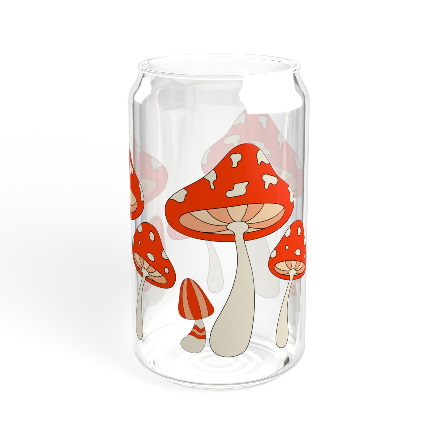 Red Mushrooms - Sipper Glass, 16oz