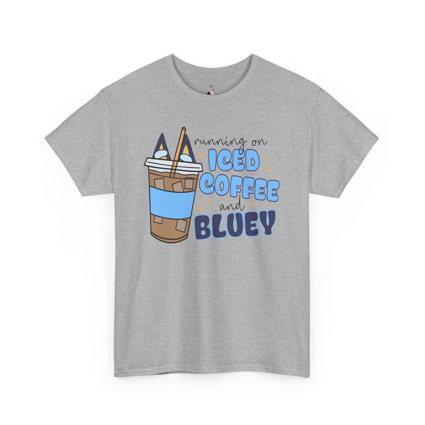 Running On Bluey and Iced Coffee  - Unisex Heavy Cotton Tee