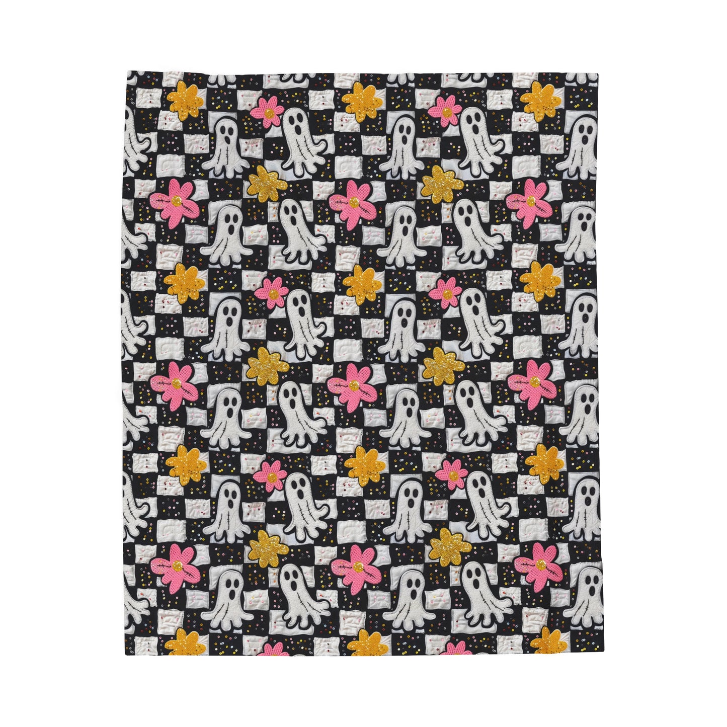 Checkered Halloween - Plush Blanket