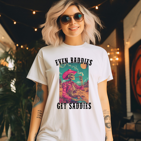 Even Baddies Get Saddies -  Unisex Heavy Cotton Tee