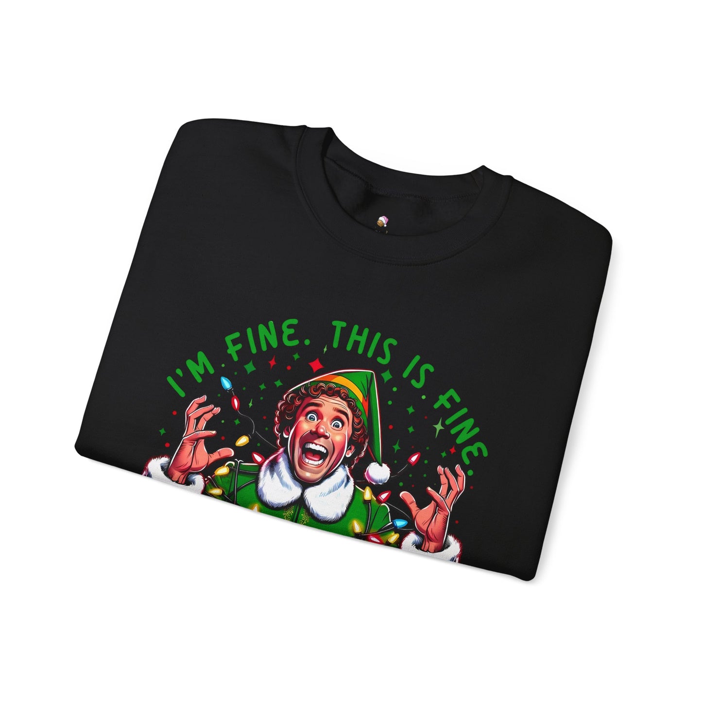 Everything is Fine Elf Christmas Sweatshirt