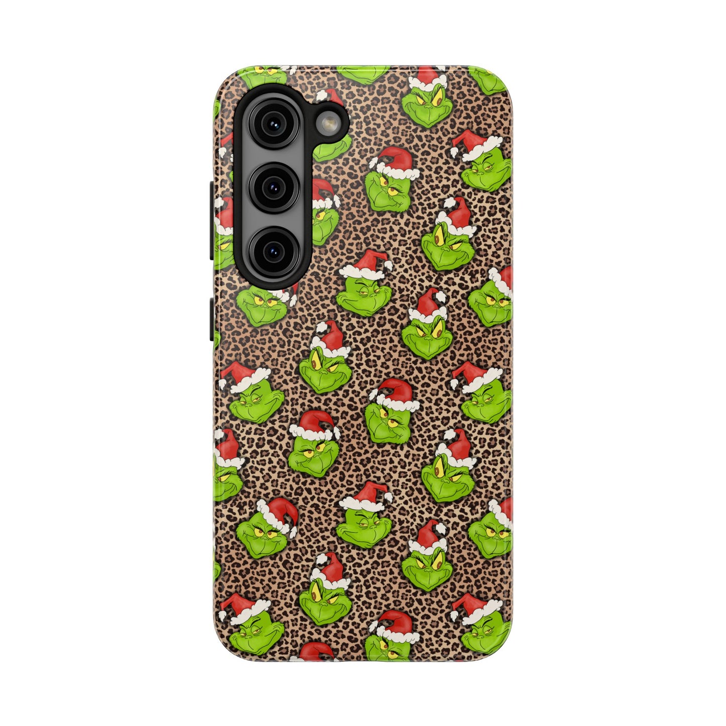 Leopard Print Green Christmas Grouch -  Tough Phone Cases