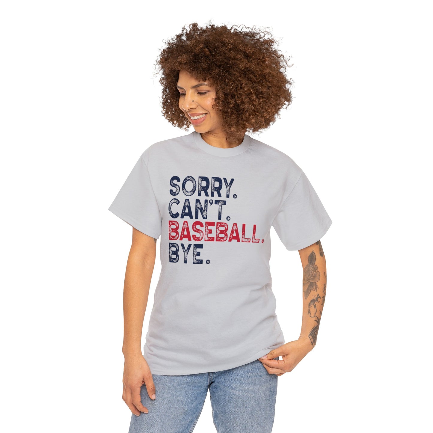 Sorry Can't Baseball Bye - Unisex Heavy Cotton Tee