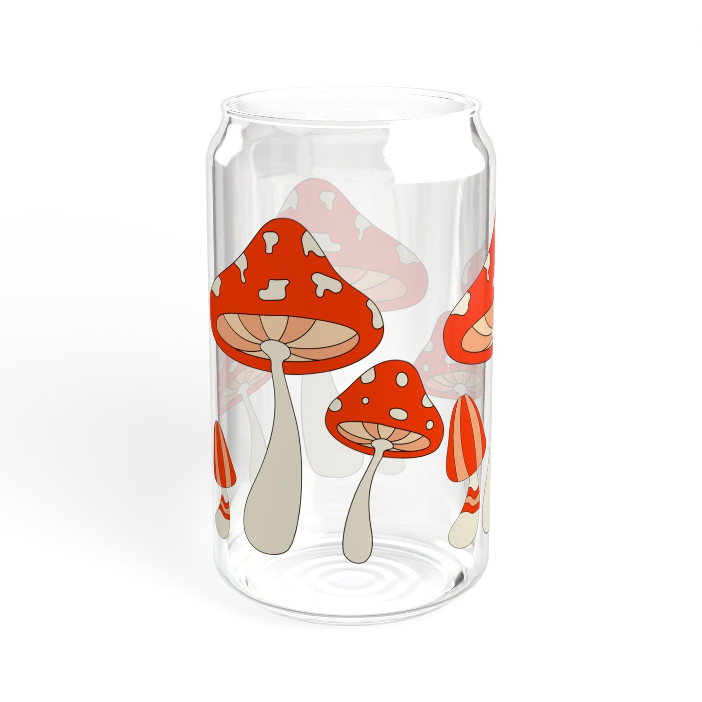 Red Mushrooms - Sipper Glass, 16oz