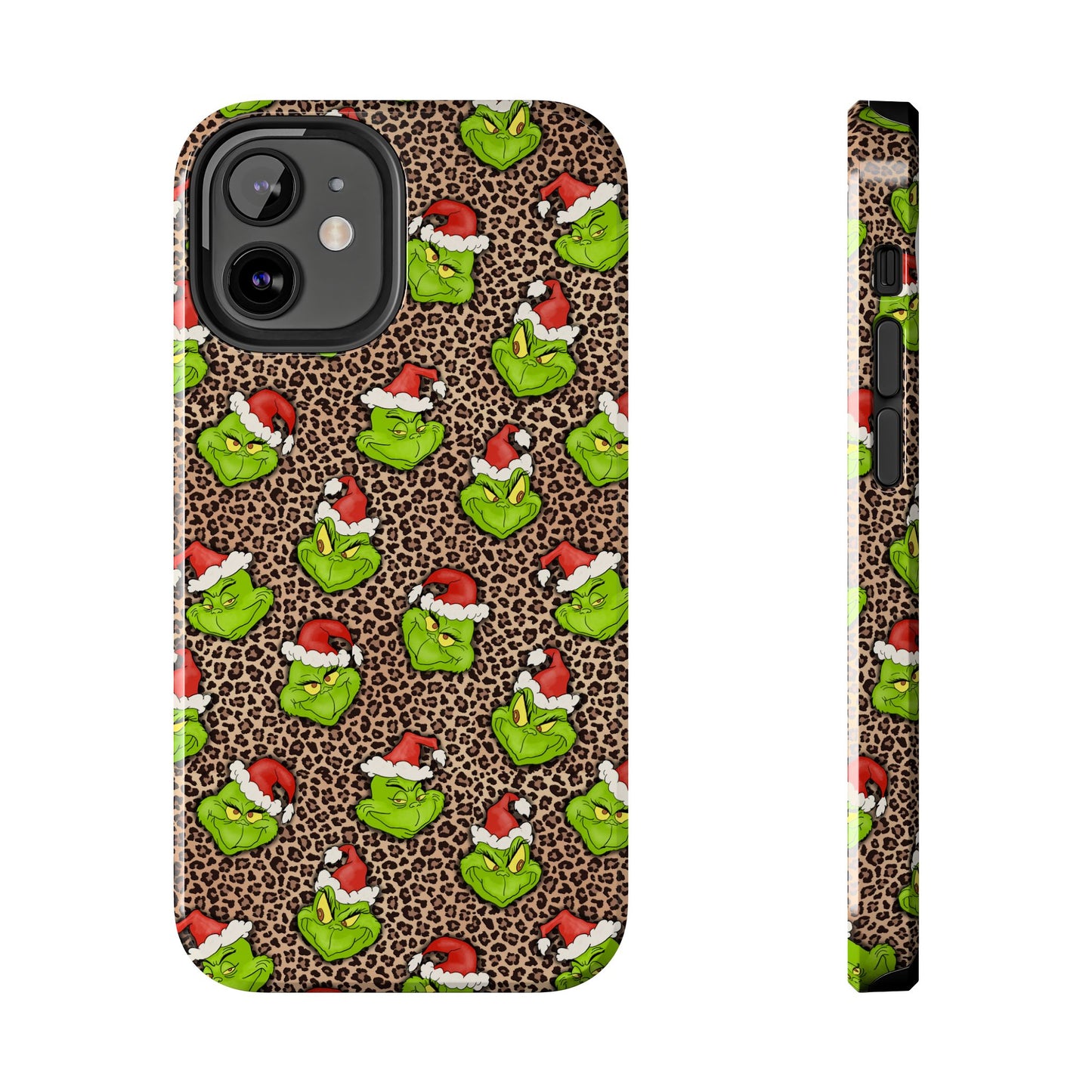 Leopard Print Green Christmas Grouch -  Tough Phone Cases