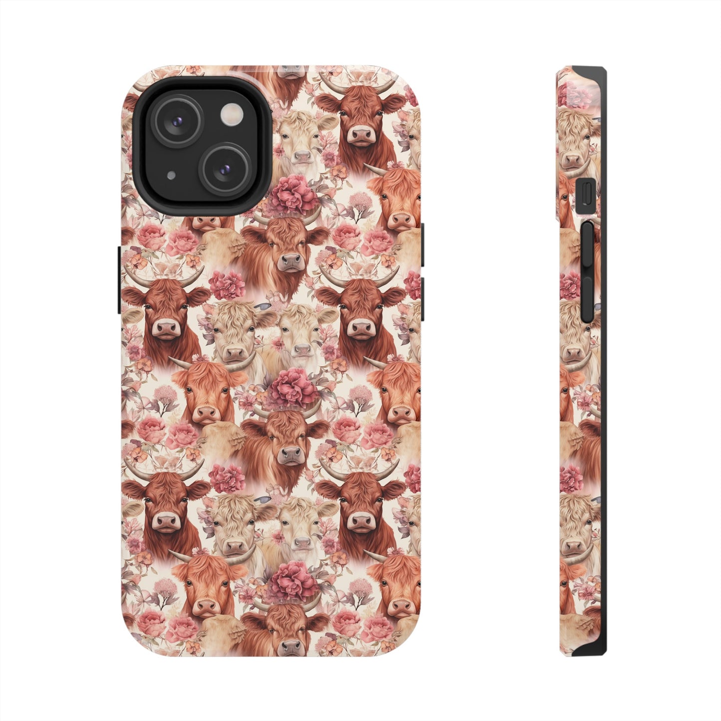 Highland Cow Floral - Tough Phone Cases