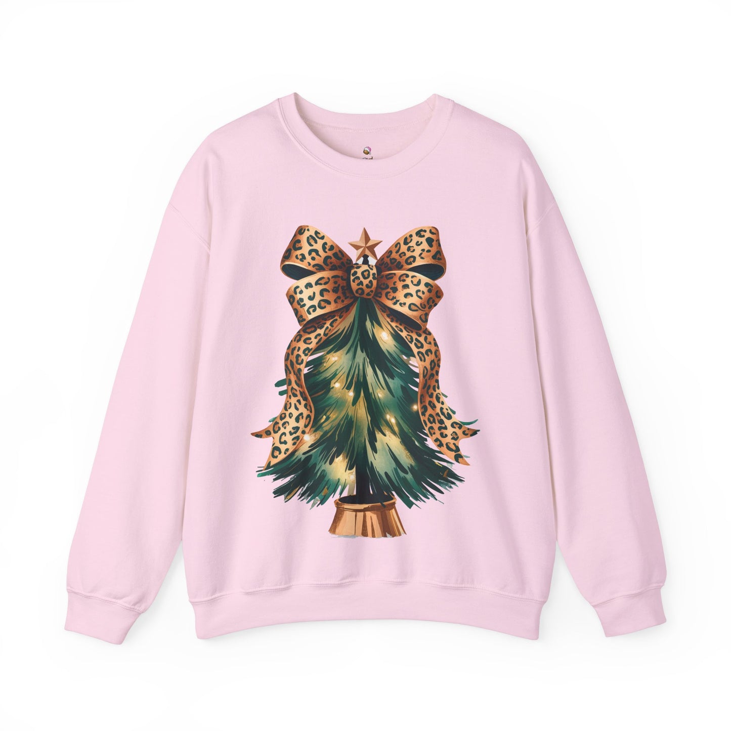 Cheetah Print Christmas Tree - Coquette - Crewneck Christmas Sweatshirt