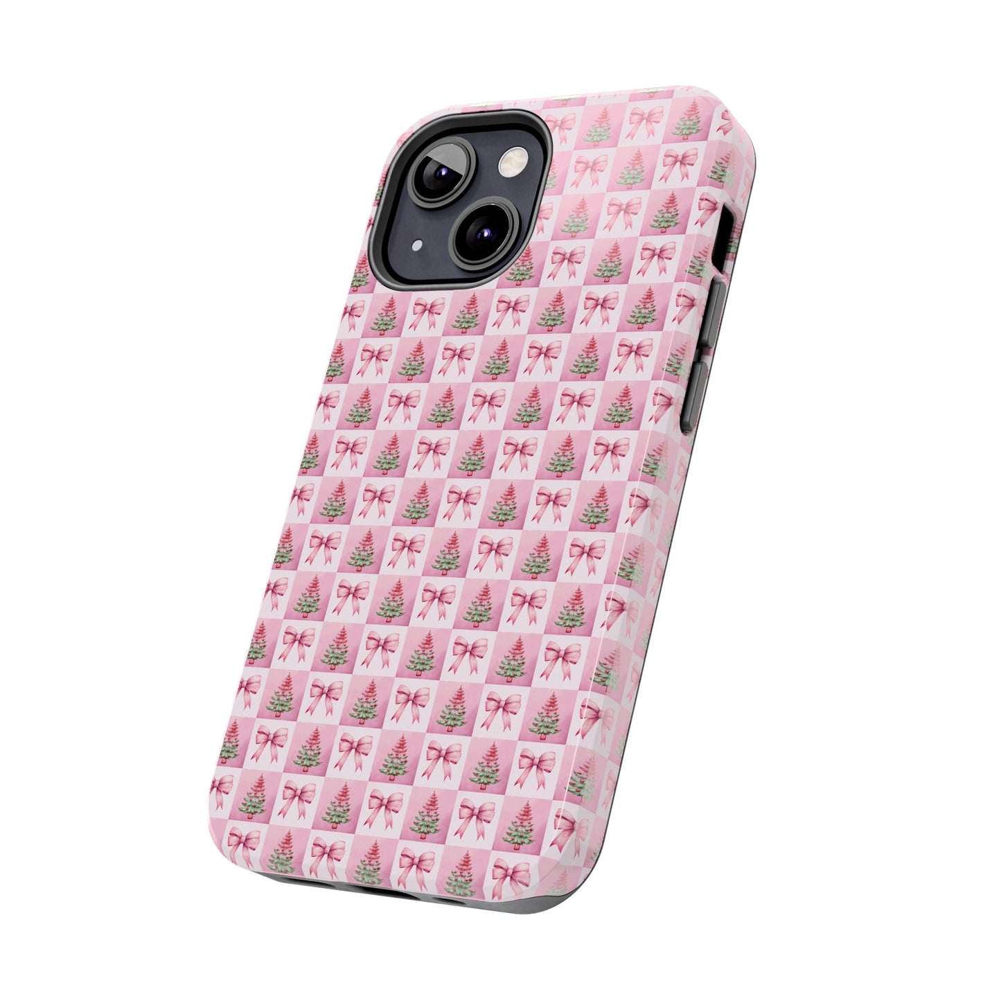 Pink Christmas Checkered -  Tough Phone Cases