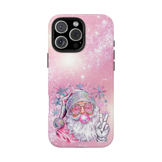 Pink Peace Sign Santa  -  Tough Phone Cases