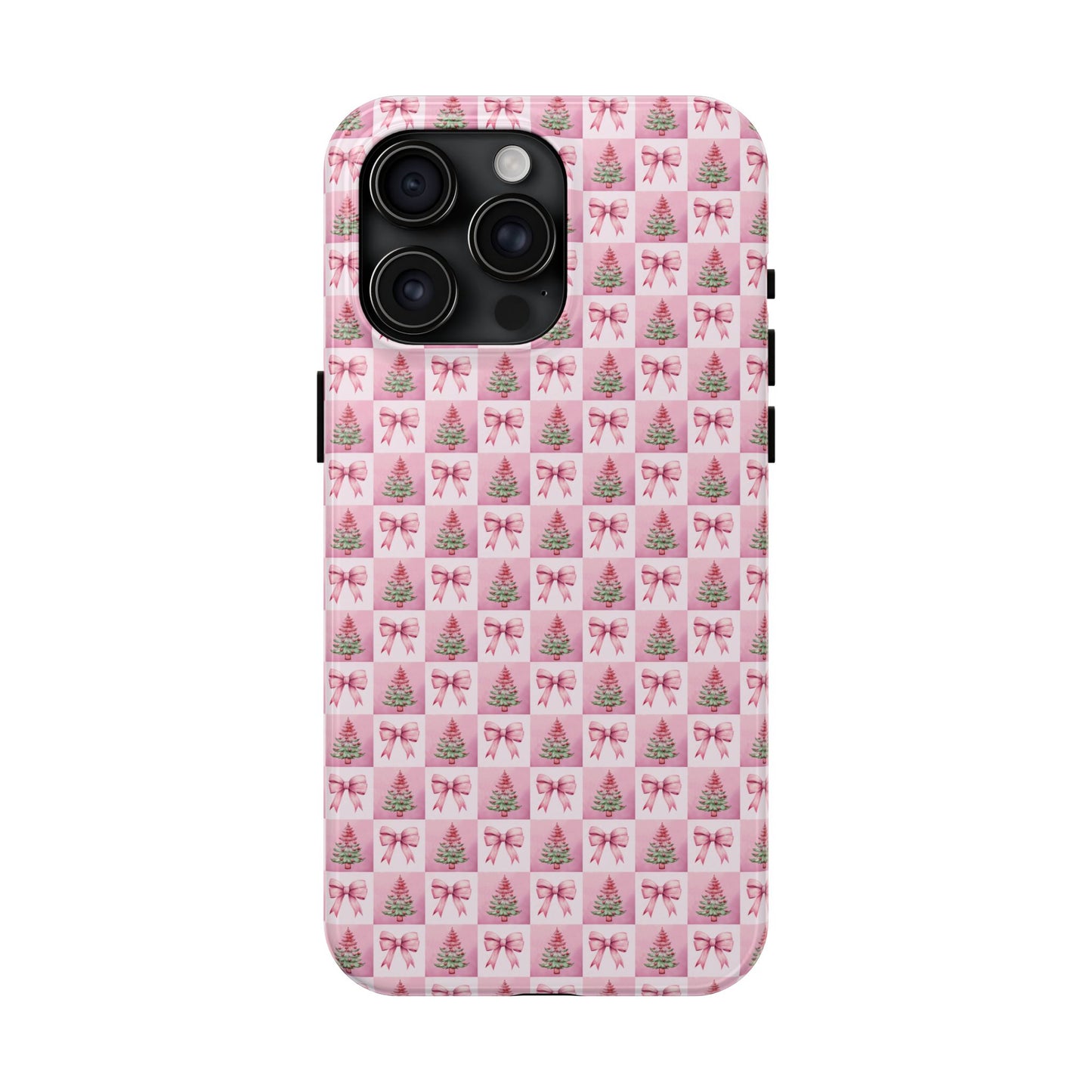 Pink Christmas Checkered -  Tough Phone Cases