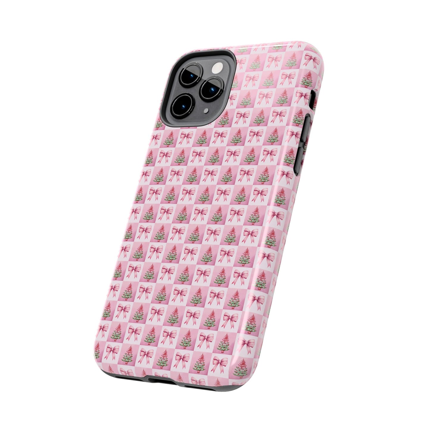 Pink Christmas Checkered -  Tough Phone Cases