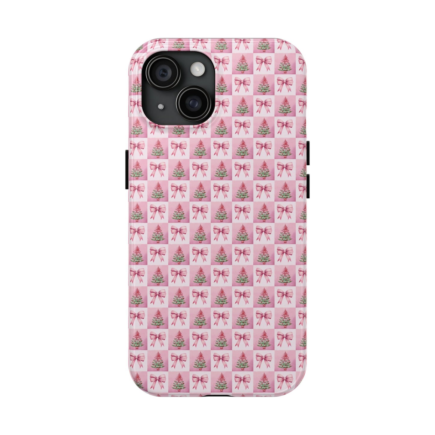 Pink Christmas Checkered -  Tough Phone Cases