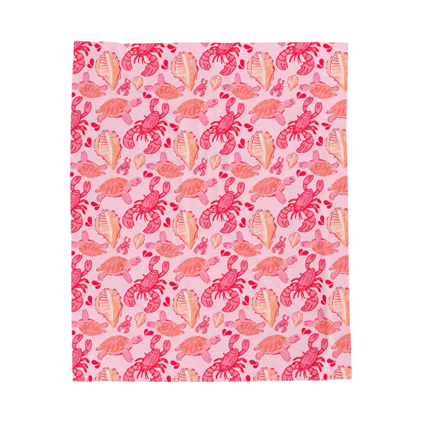 Pink Summer Beach - Plush Blanket