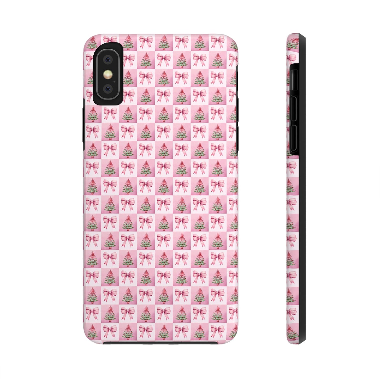 Pink Christmas Checkered -  Tough Phone Cases