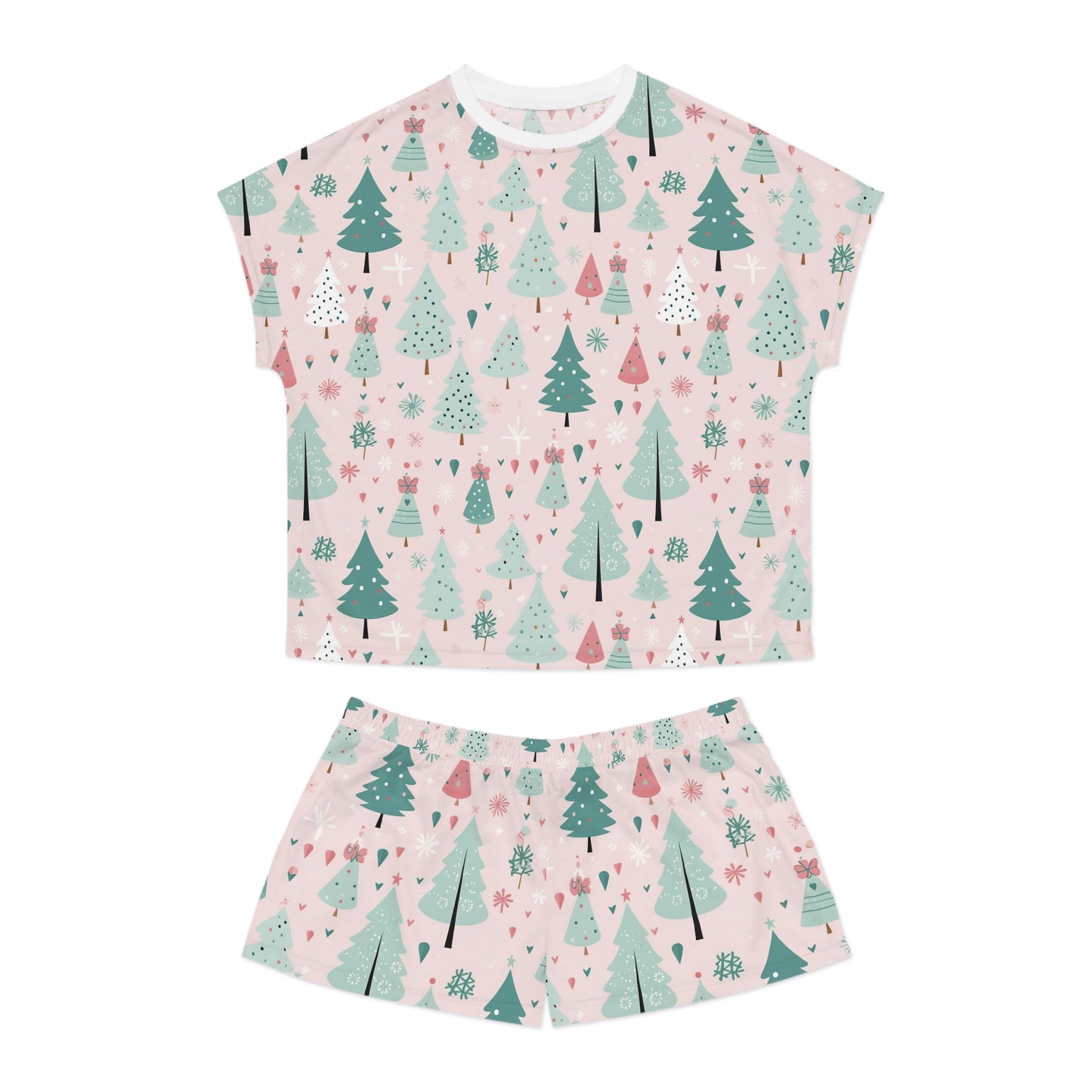 Pink Christmas Trees  - Women's Short Pajama Set