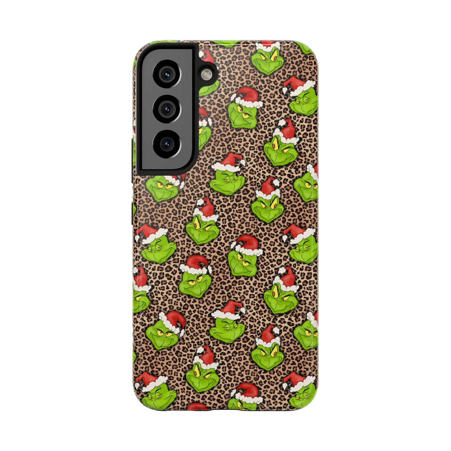 Leopard Print Green Christmas Grouch -  Tough Phone Cases