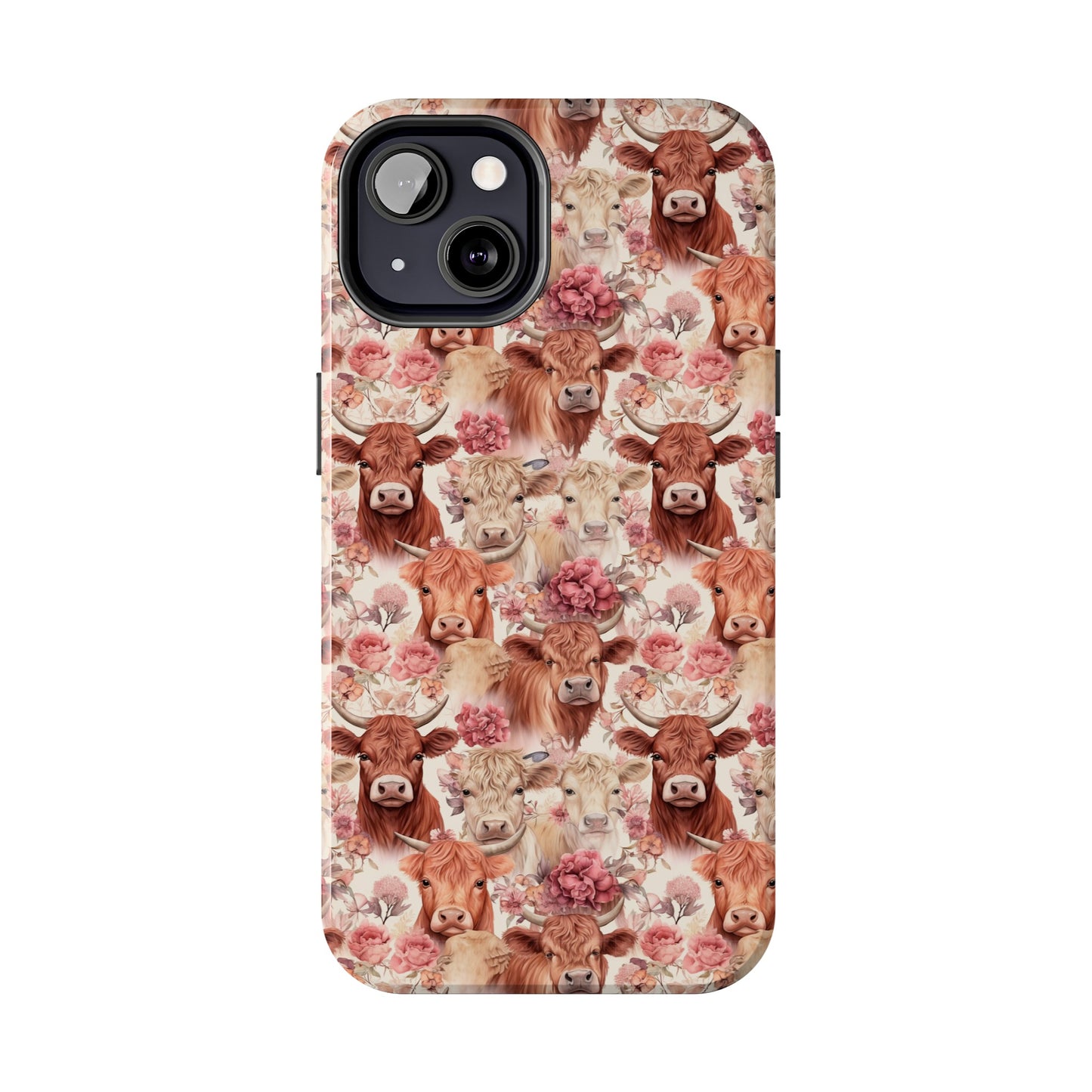 Highland Cow Floral - Tough Phone Cases