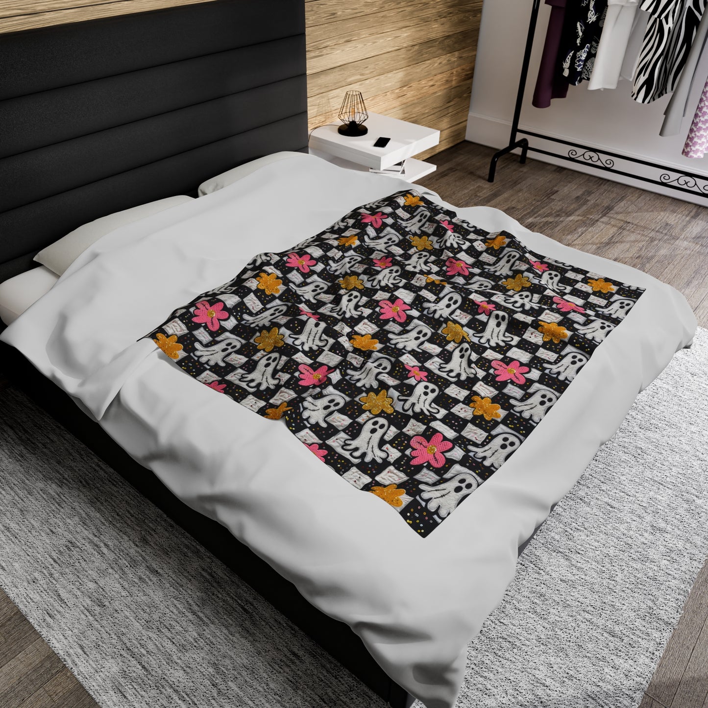 Checkered Halloween - Plush Blanket