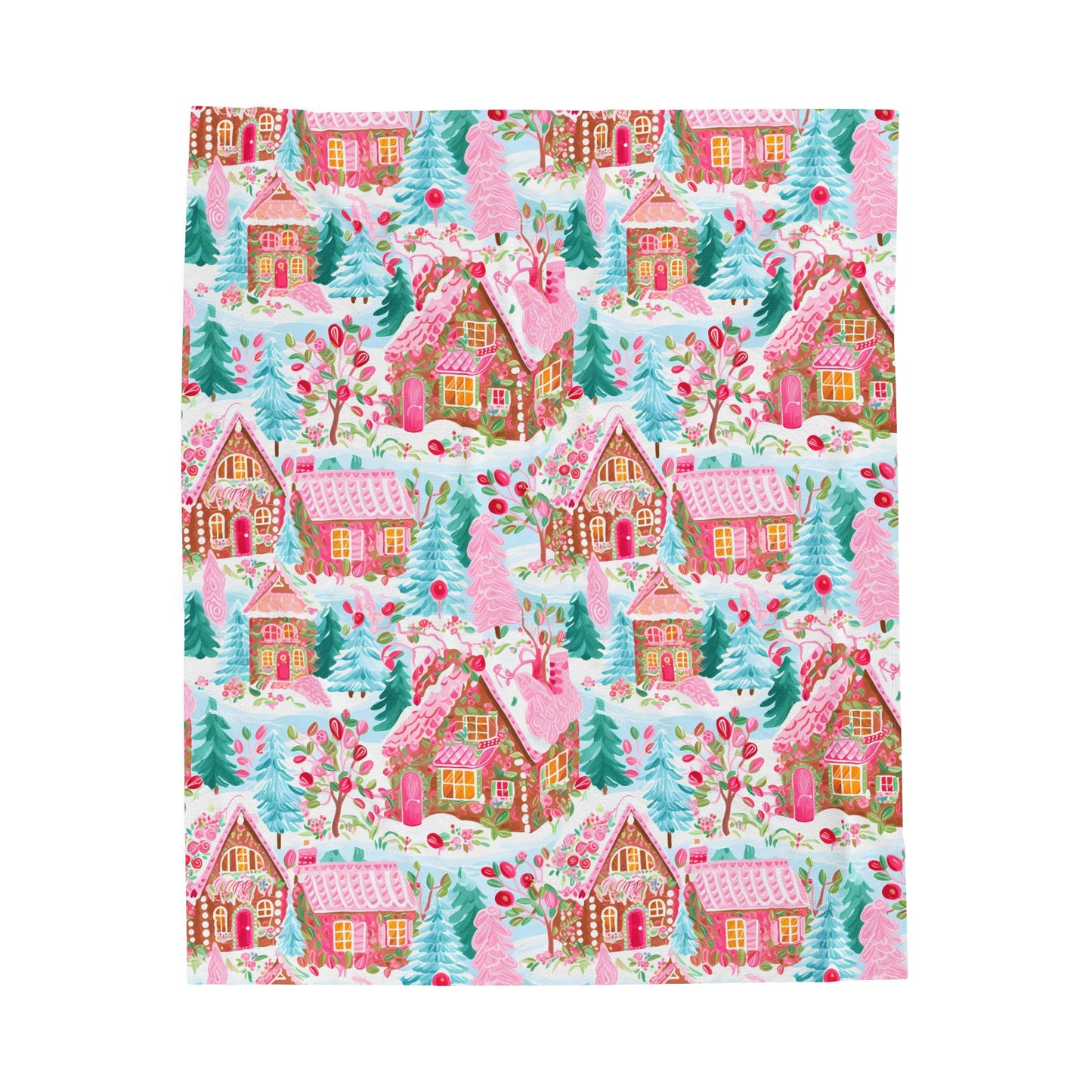 Sugar Plum Cottage - Plush Christmas Blanket