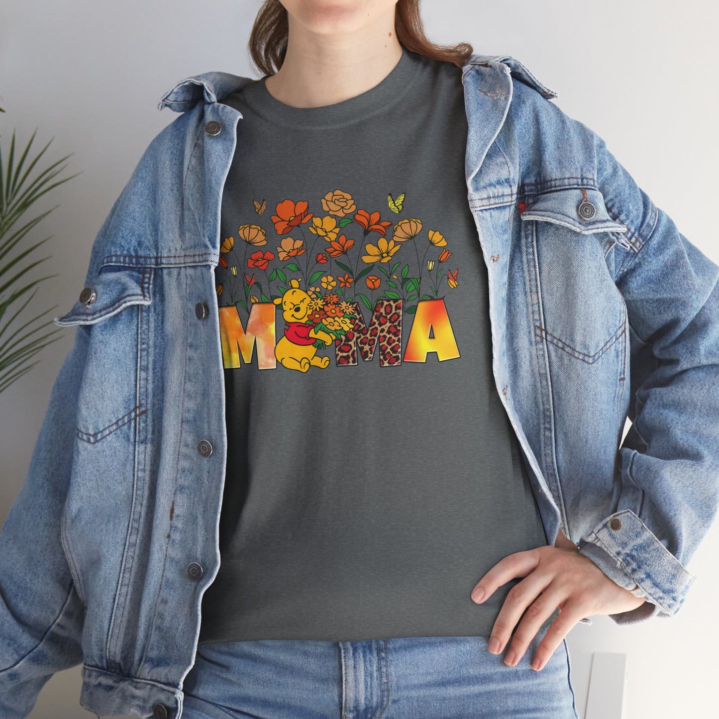 Pooh Floral Mama   - Unisex Heavy Cotton Tee