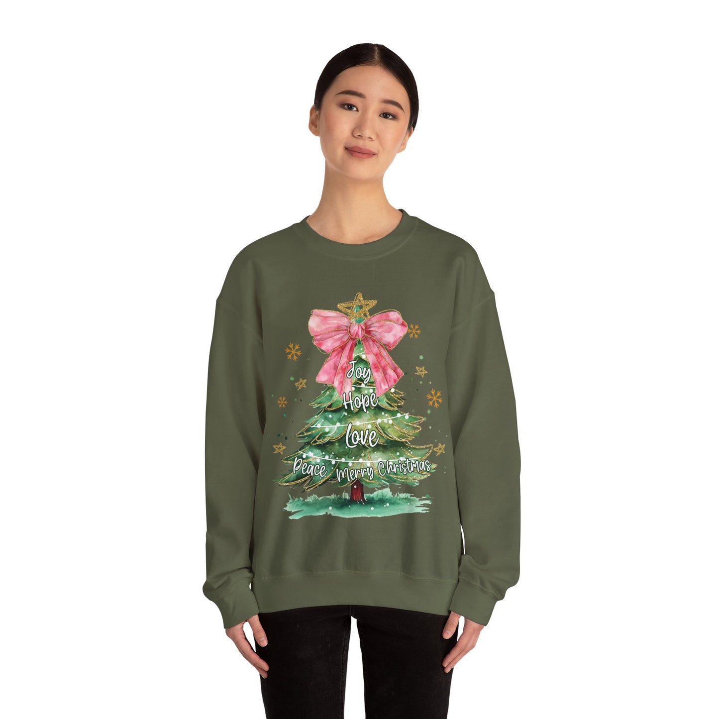 Joy Hope Tree Christmas Sweatshirt