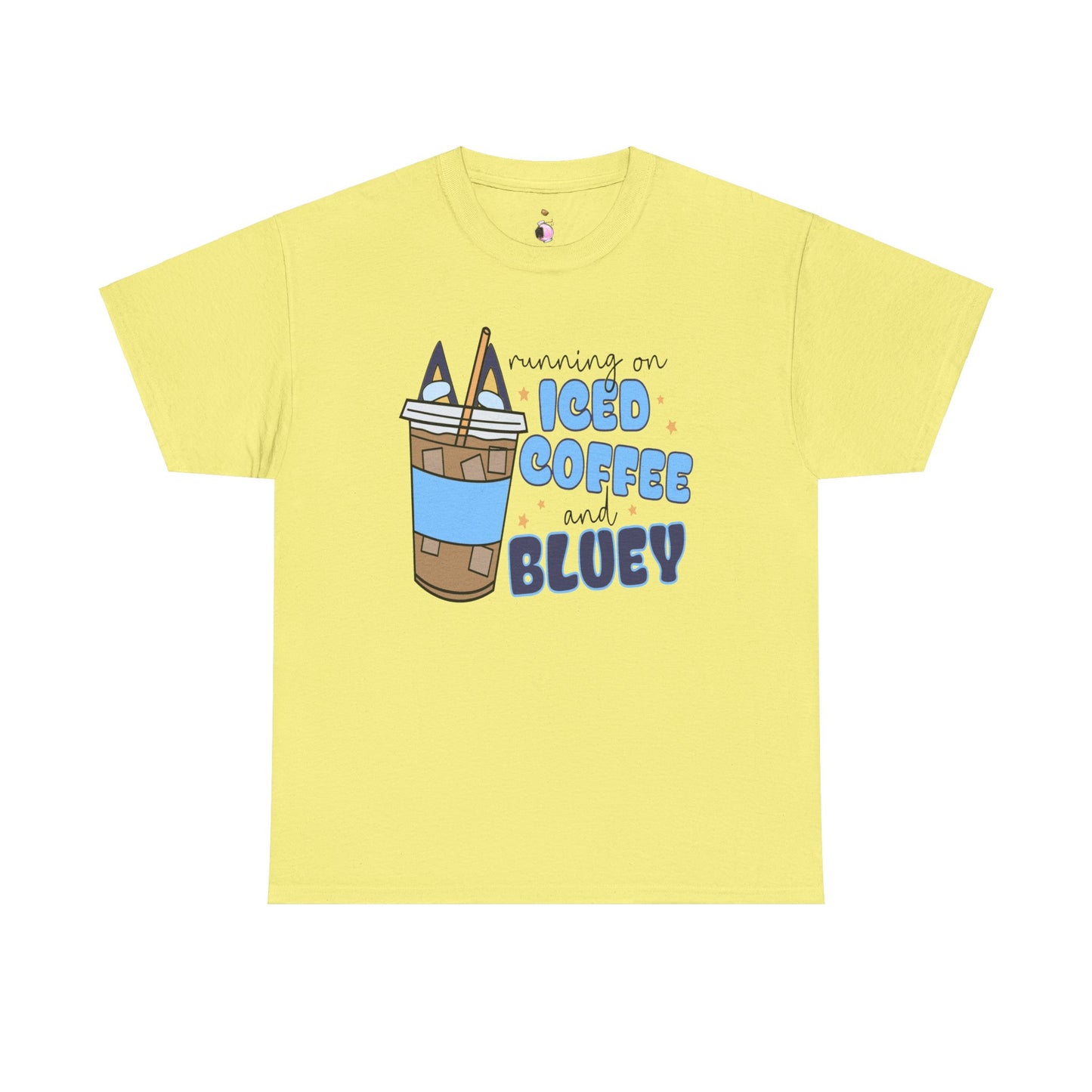 Running On Bluey and Iced Coffee  - Unisex Heavy Cotton Tee