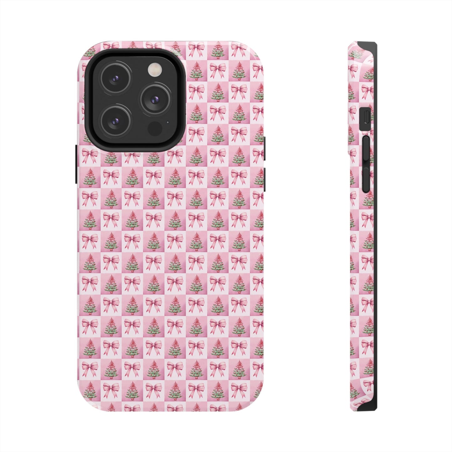 Pink Christmas Checkered -  Tough Phone Cases