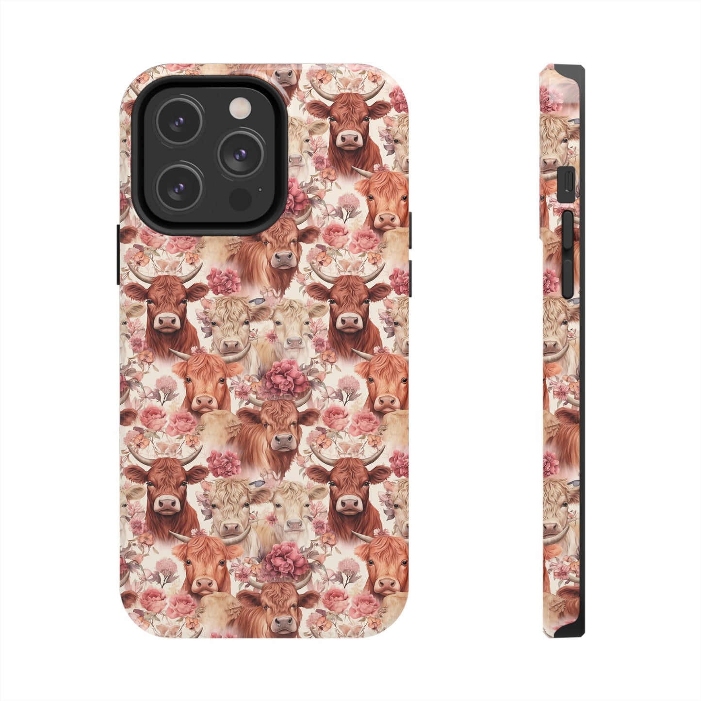 Highland Cow Floral - Tough Phone Cases