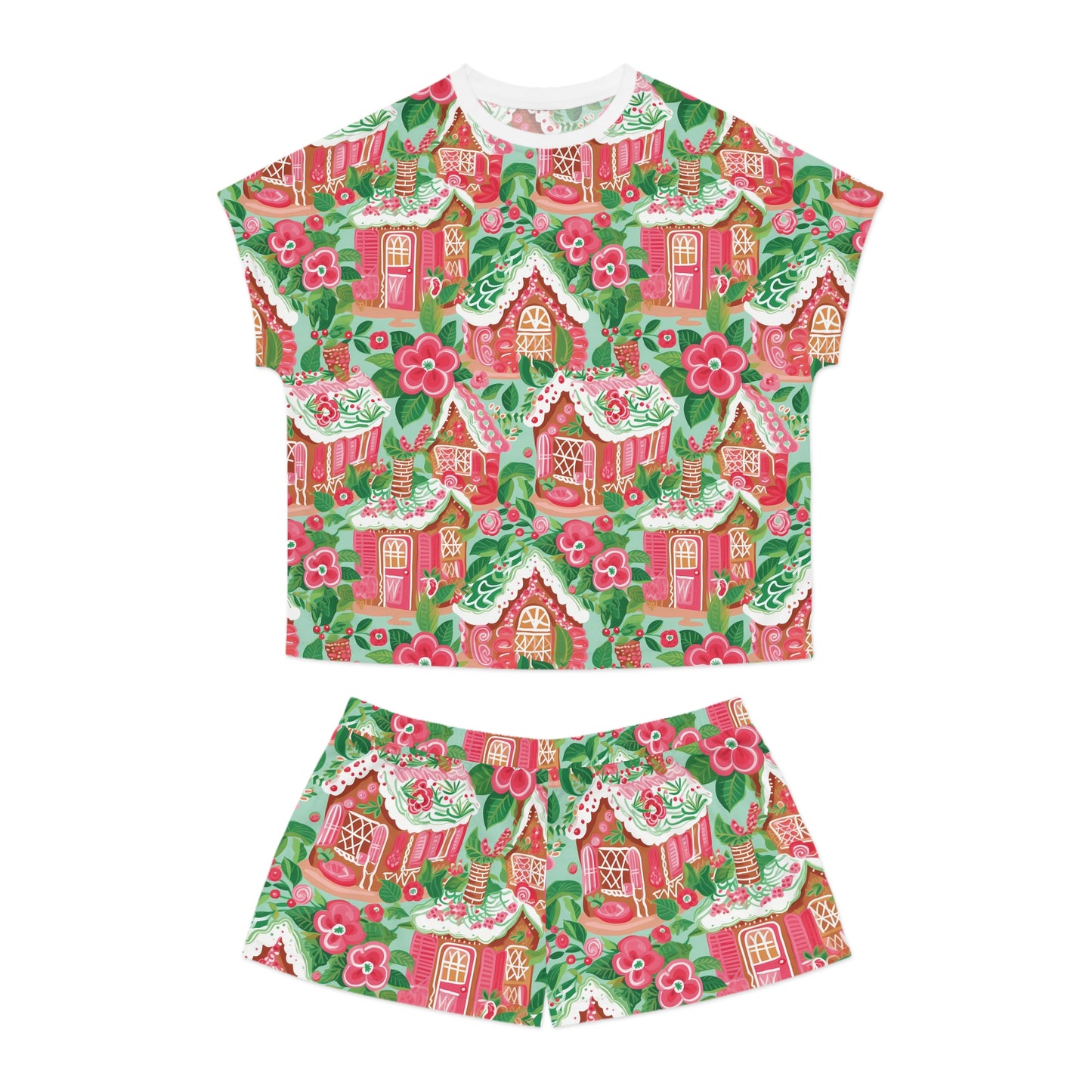 Pink Gingerbread  - Women's Short Pajama Set