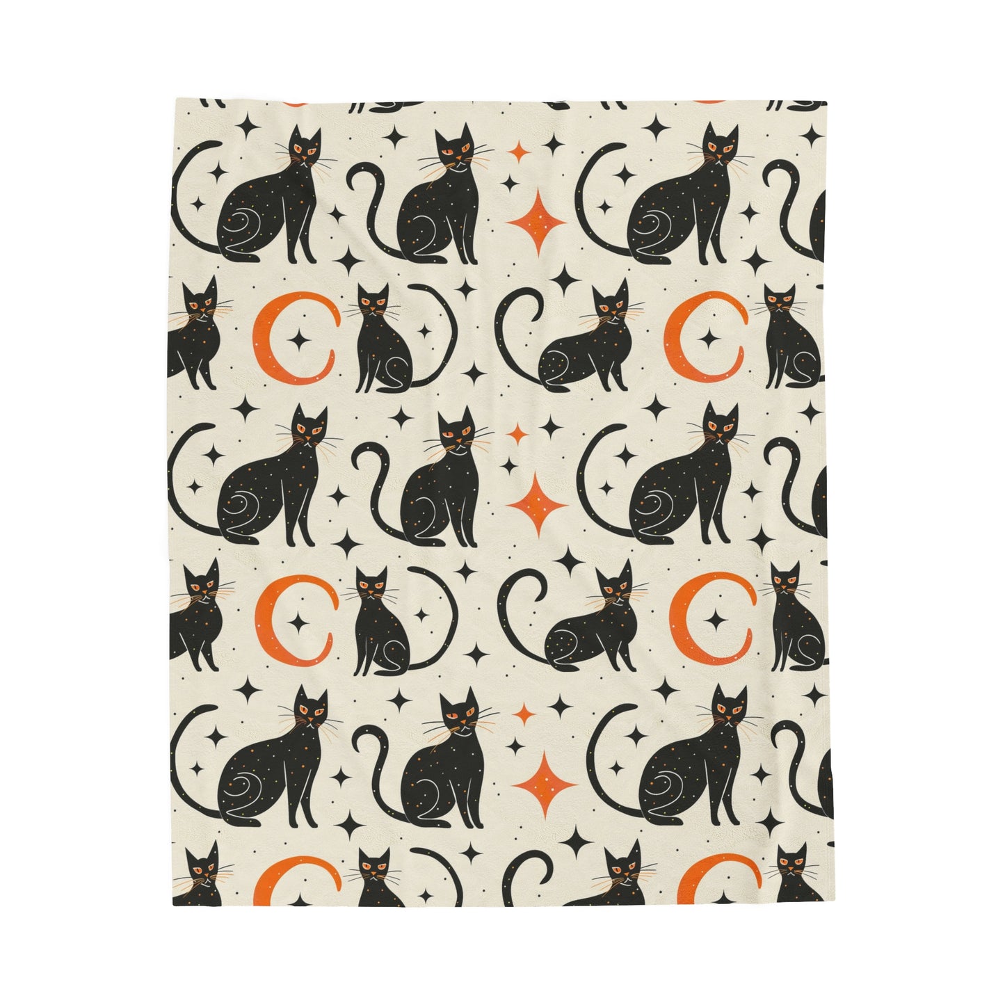 Black Cat -  Halloween Blanket - Plush Blanket