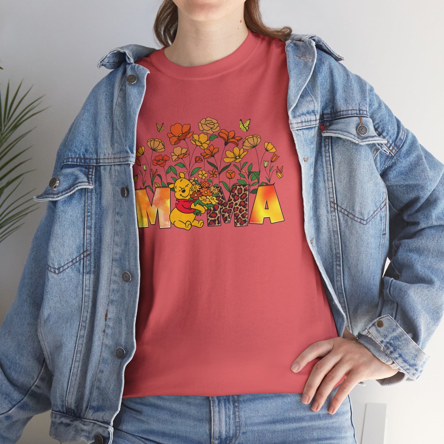 Pooh Floral Mama   - Unisex Heavy Cotton Tee