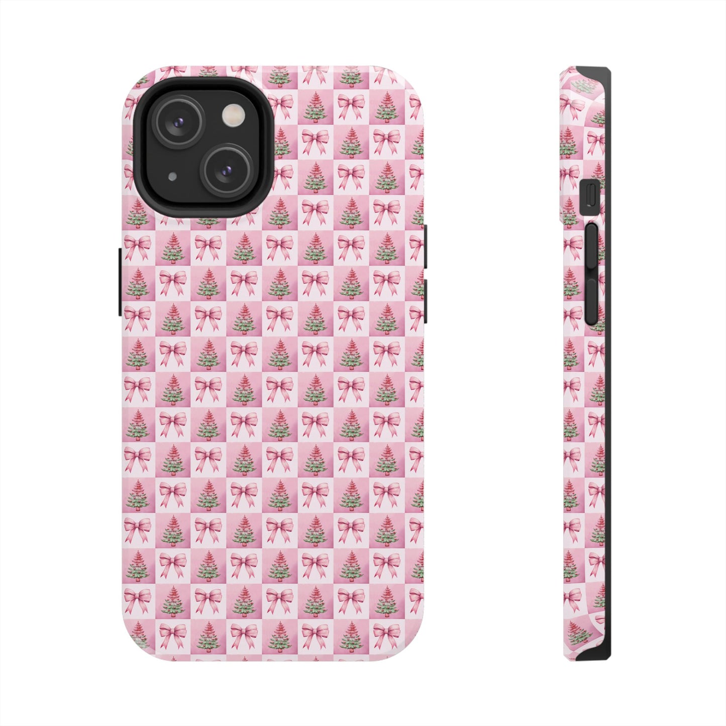 Pink Christmas Checkered -  Tough Phone Cases