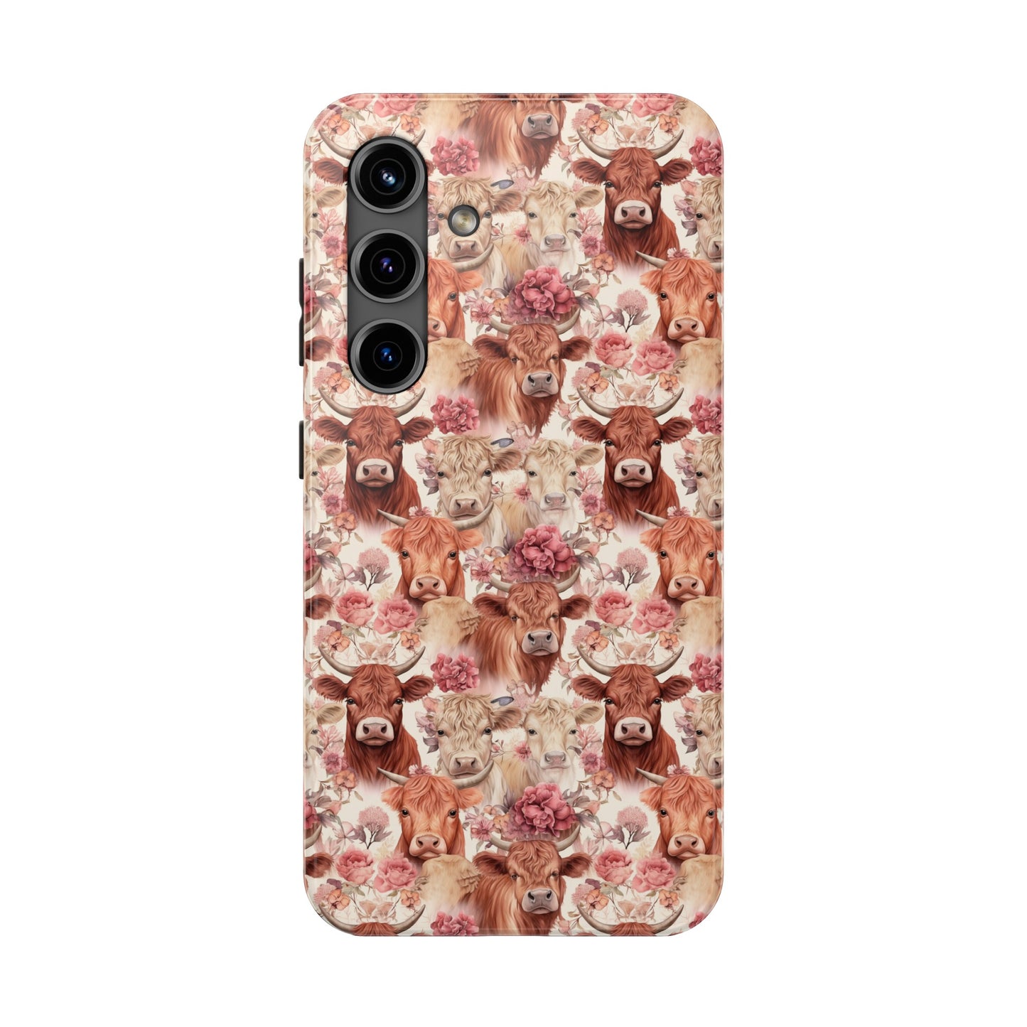 Highland Cow Floral - Tough Phone Cases