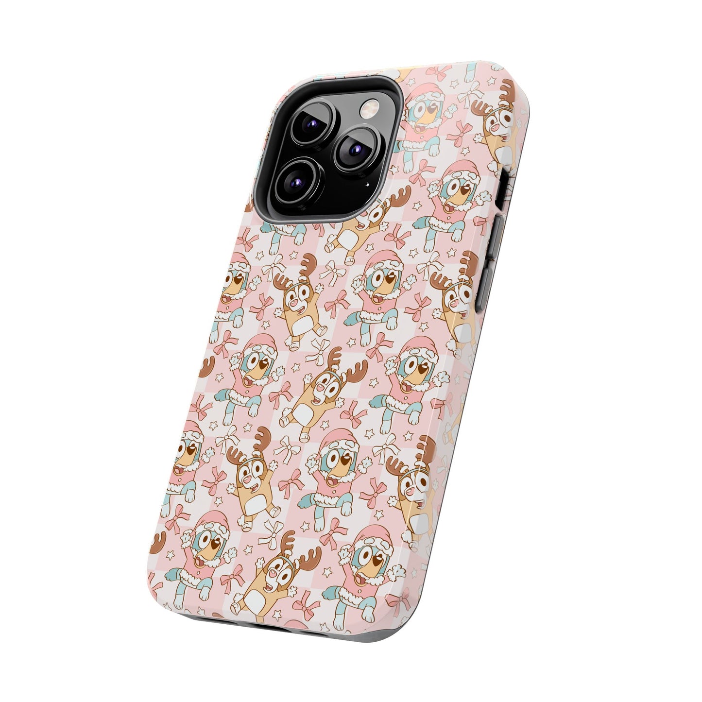 Blue Dog Pink Christmas  -  Tough Phone Cases