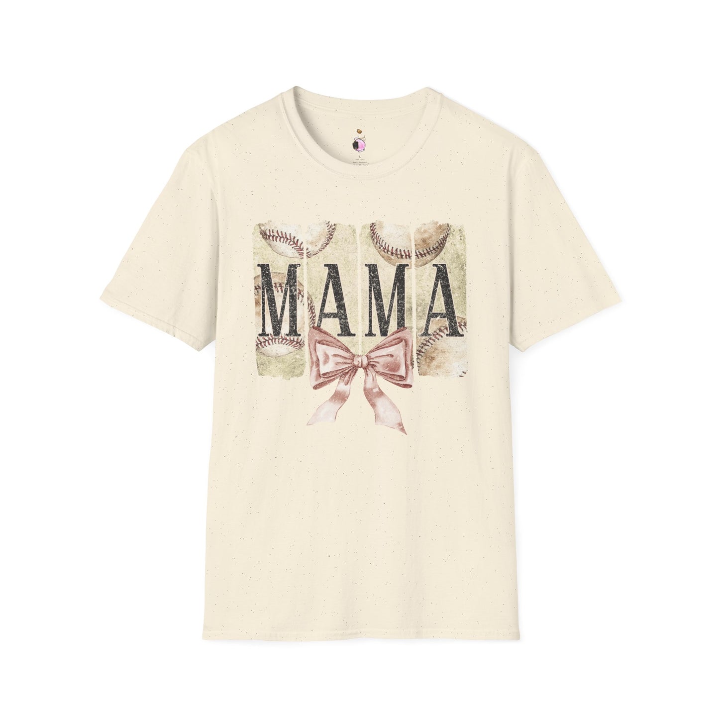 Baseball Mama Bow - Unisex Softstyle T-Shirt