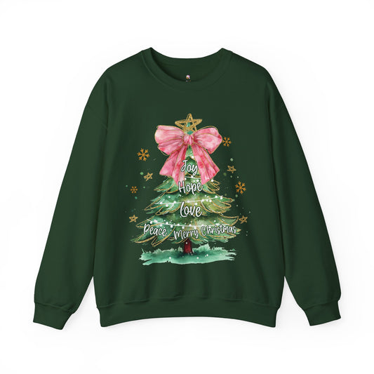 Joy Hope Tree Christmas Sweatshirt