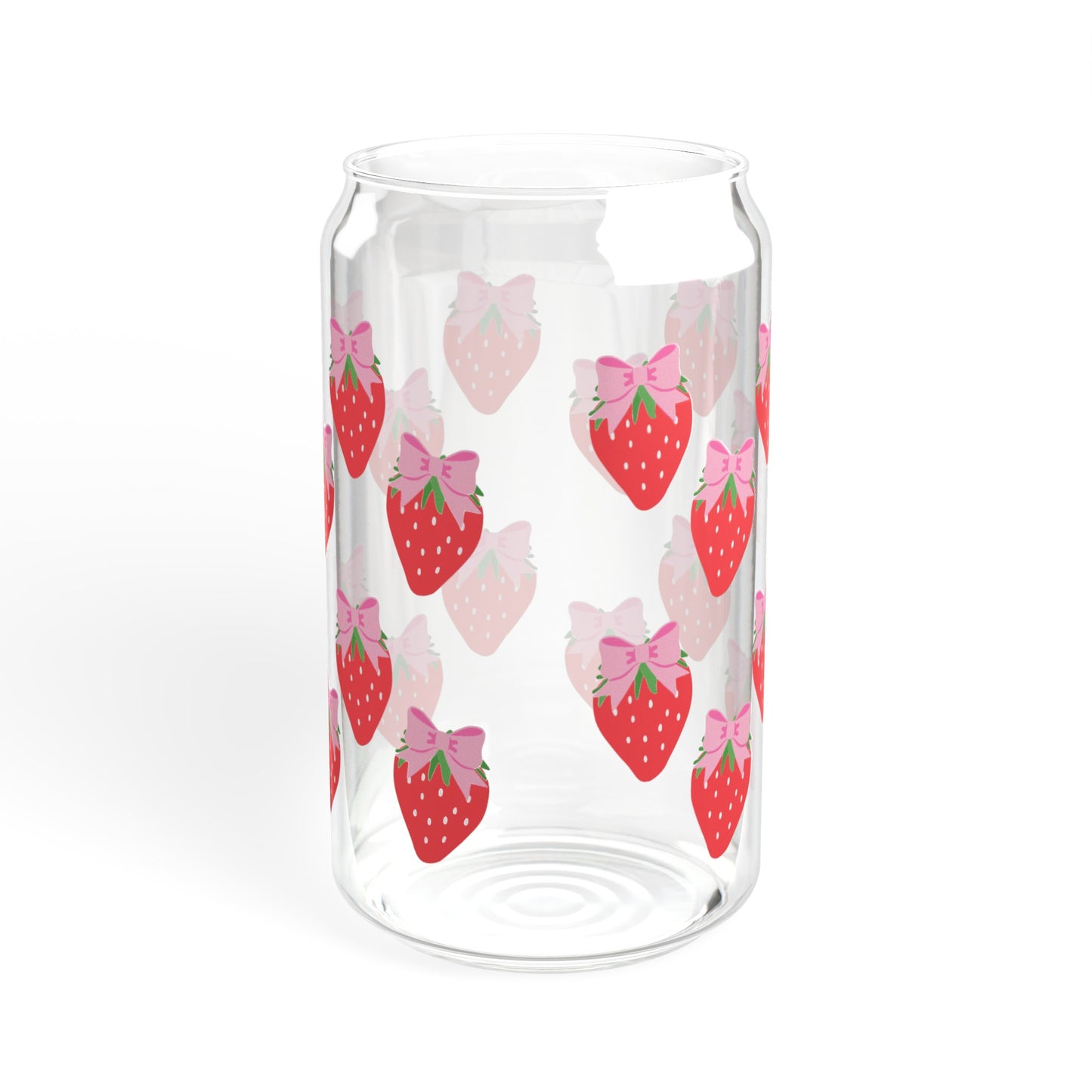 Stawberry Bows - Sipper Glass, 16oz