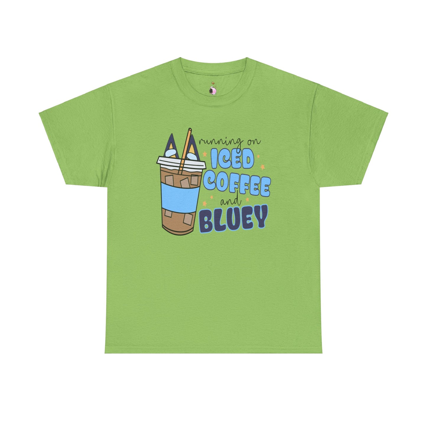 Running On Bluey and Iced Coffee  - Unisex Heavy Cotton Tee