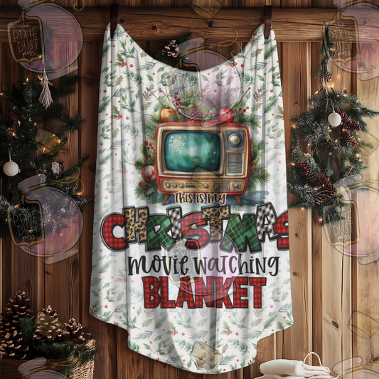 Christmas Movie Watching Blanket -  Plush Christmas Blanket