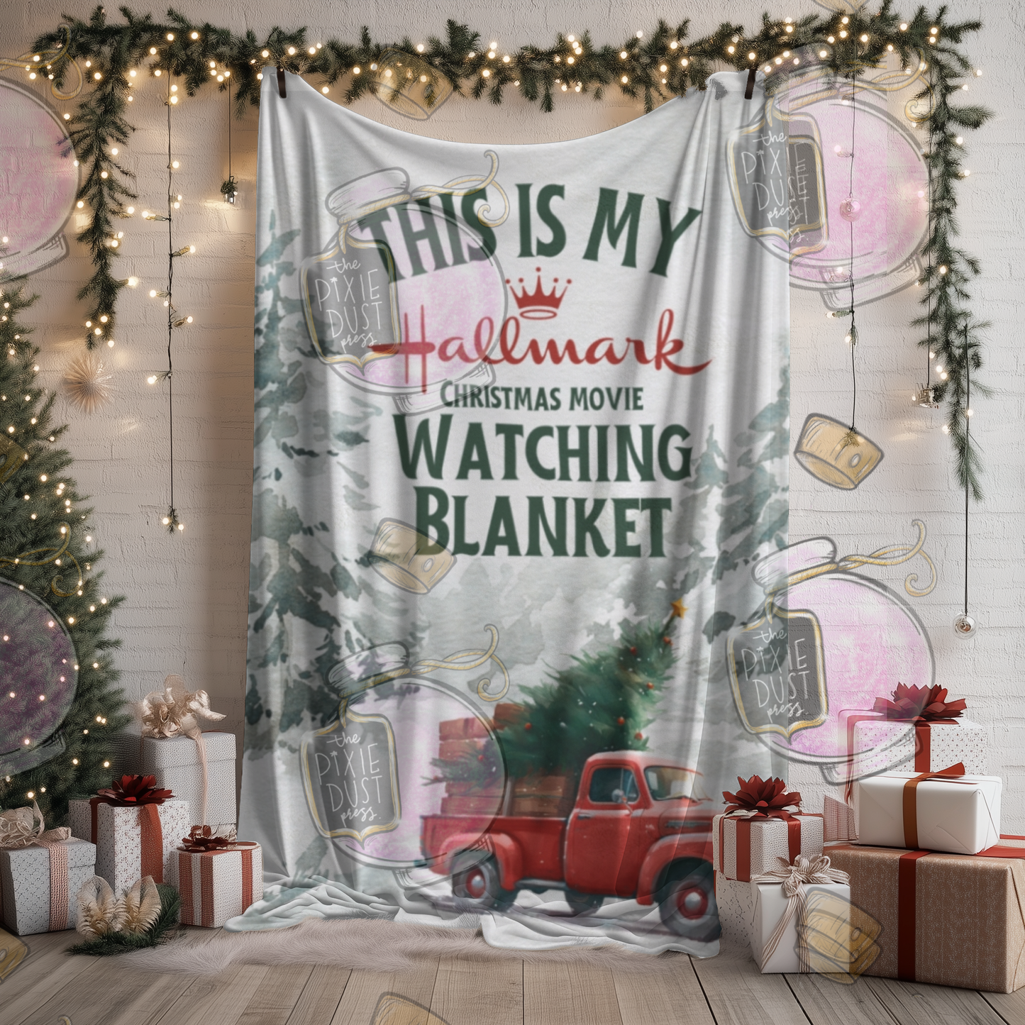 Christmas Movie Channel Watching - Plush Christmas Blanket