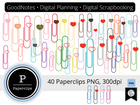 Paper Clips Stickers - Digital Planner