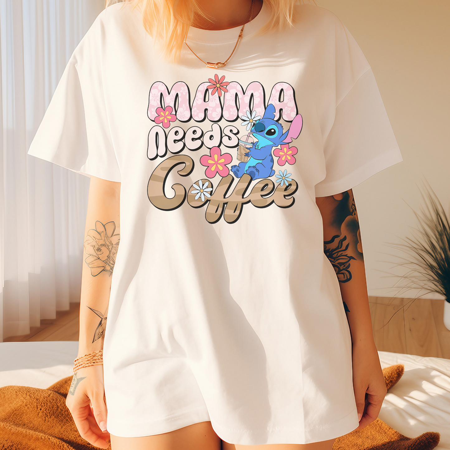 Mama Needs Coffee Alien   - Unisex Heavy Cotton Tee