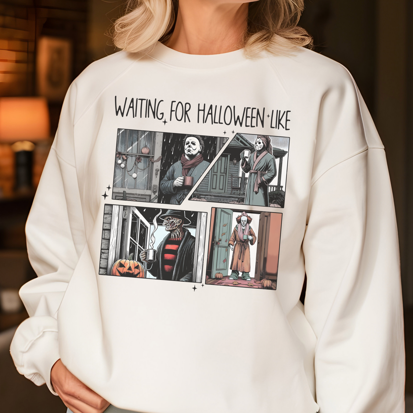 Waiting For Halloween Like - Horror - Unisex Heavy Blend™ Crewneck Sweatshirt