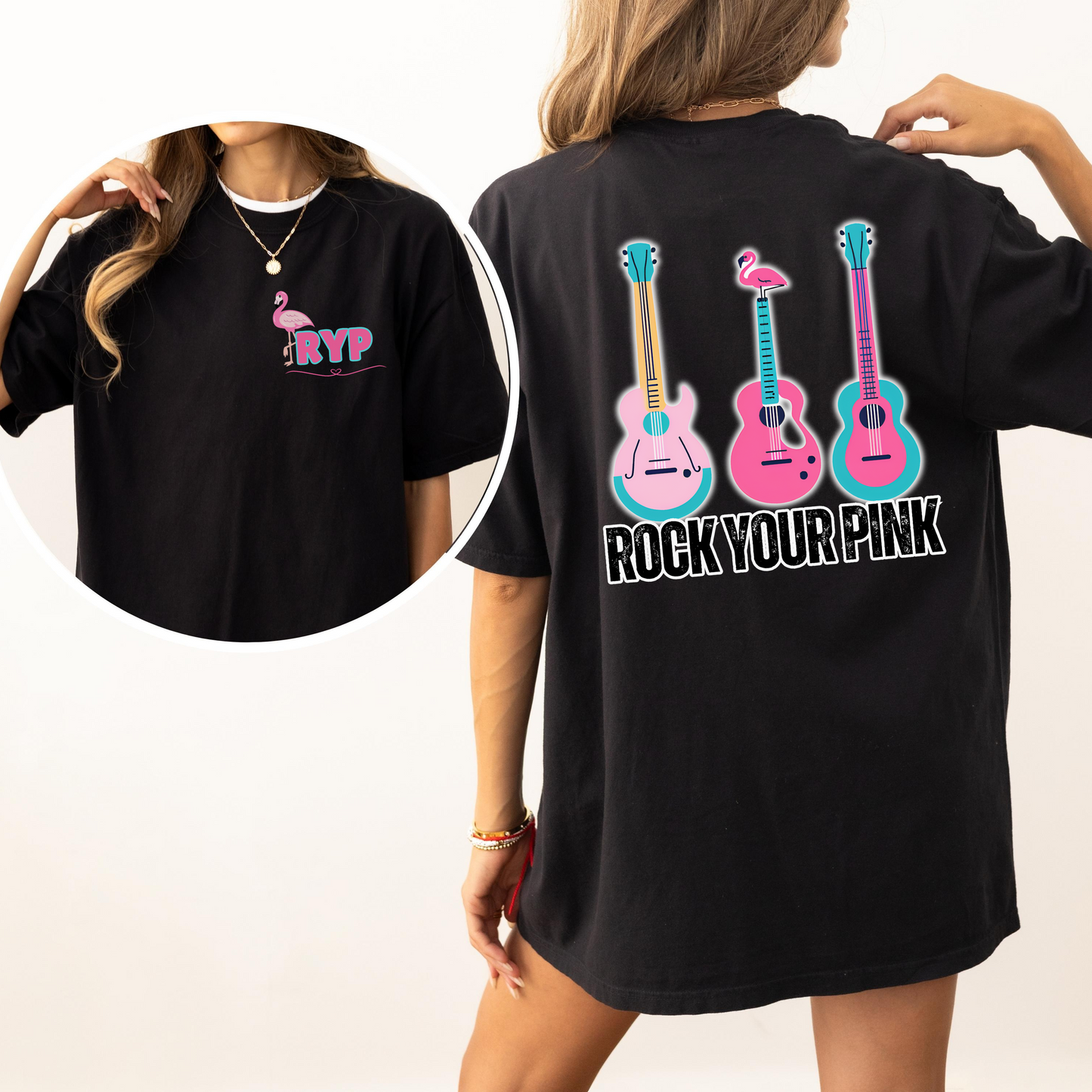 Guitar Rock Your Pink - Tshirt